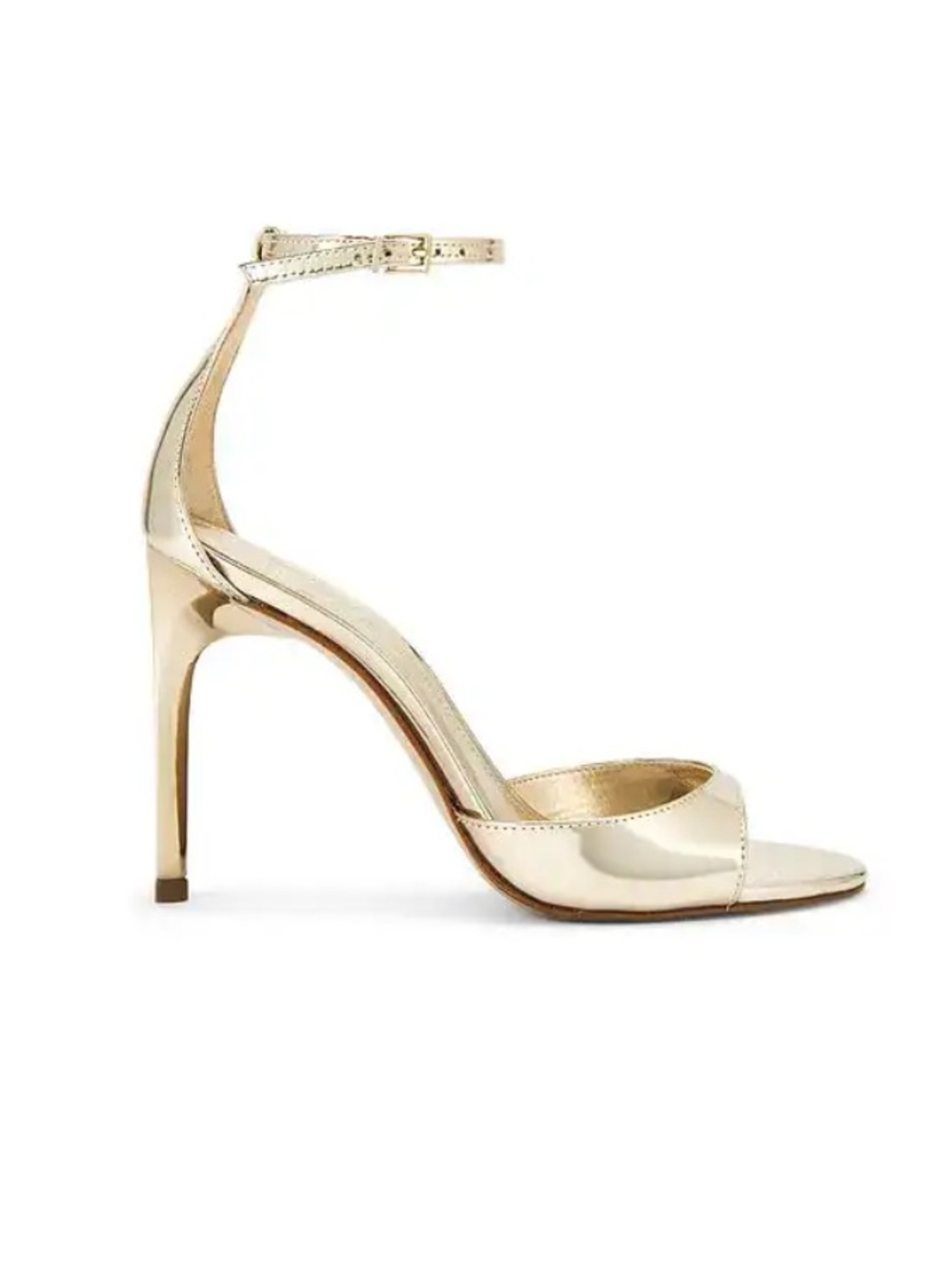SCHUTZ Scarlett Sandals Champagne Gold Metallic Stilettos heels shoes Revolve 7